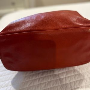 Auth Coach Leather Tote.orange Red